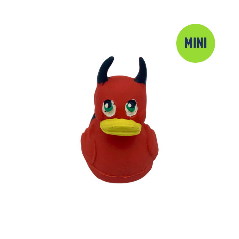 Mini Teufel Duck Quietscheente Badeente Naturkautschuk Lanco
