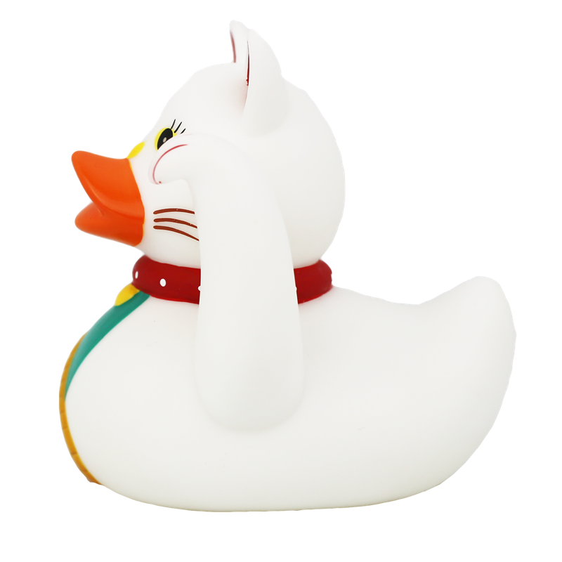 Winkekatze Katze Ente Badeente Quietscheente Lilalu