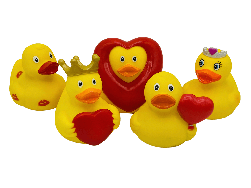 Kategorie Thema Liebe Herz Valentinstag Enten Badeenten Gummienten Quietscheenten