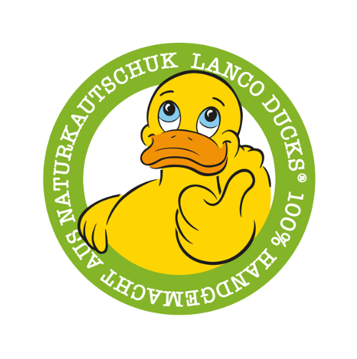 LANCO Quietscheentchen Aus 100% Naturkautschuk - Gelbes Bade-Entchen, 200 G