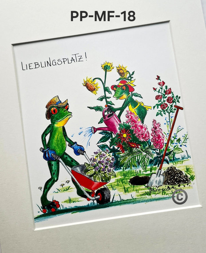 Passepartout Bild Frosch Spruch 24 x 30 cm 22 Motive Heidemarie Brosien