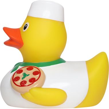 Pizzabäcker Pizza Ente Badeente Quietscheente Gummiente Schnabels