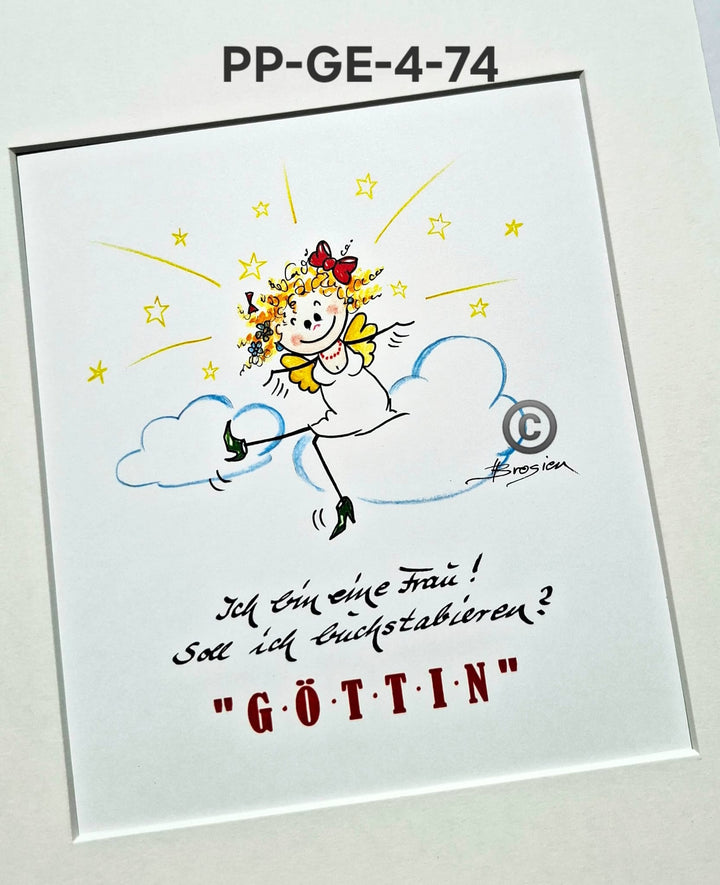 Passepartout Bild Glücksengel Schutzengel Spruch Motive 24 x 30 cm Heidemarie Brosien