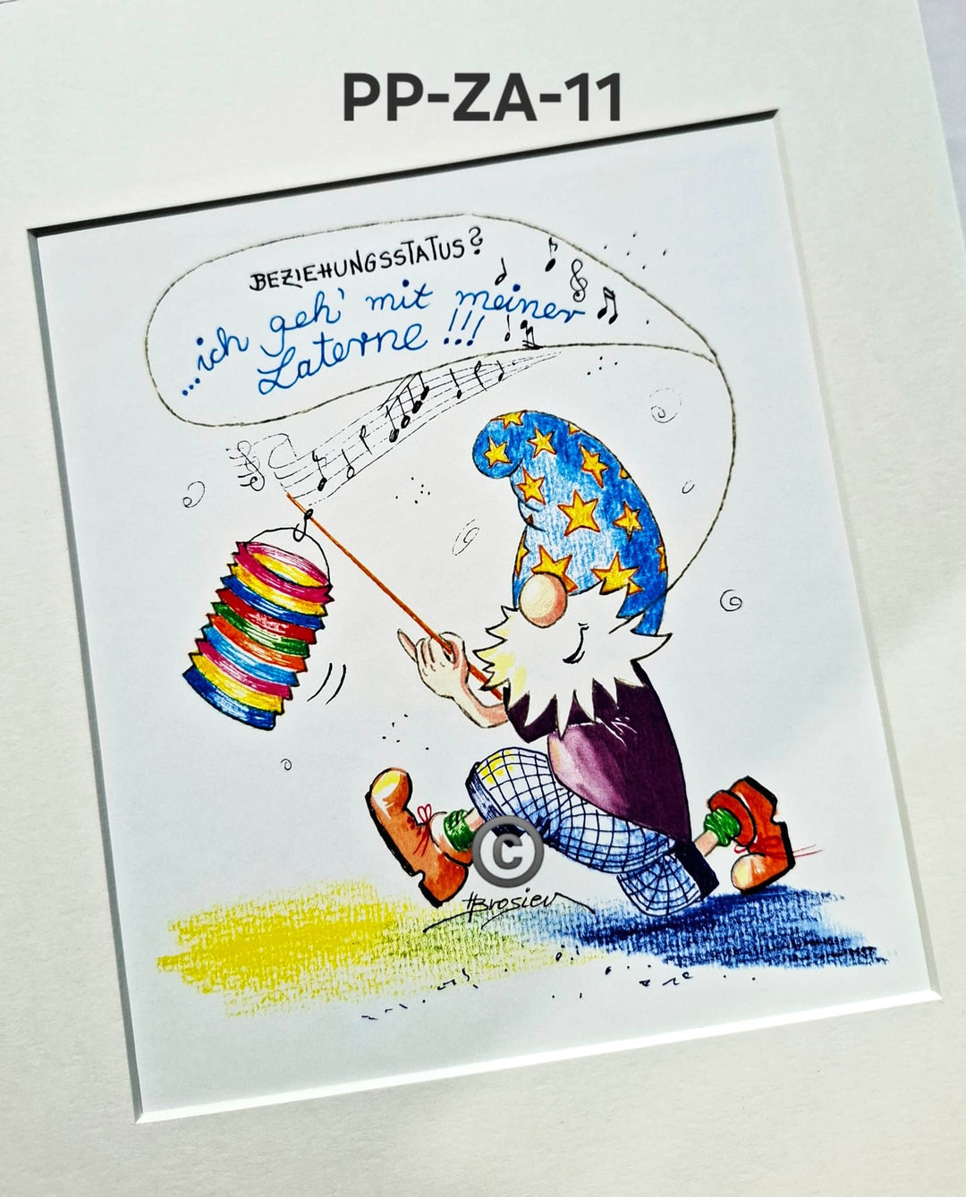 Passepartout Bild Zwerg Spruch 24 x 30 cm 11 Motive Heidemarie Brosien