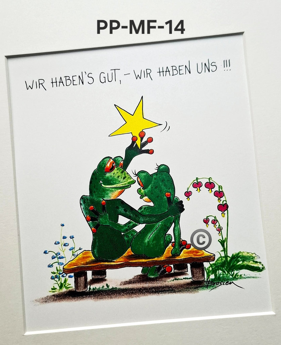 Passepartout Bild Frosch Spruch 24 x 30 cm 22 Motive Heidemarie Brosien