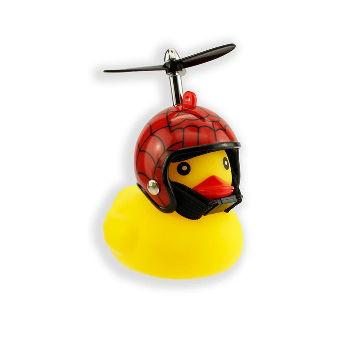 Fahrrad Lenker Klingel Hupe Ente Quietscheente Propellerhelm Spider
