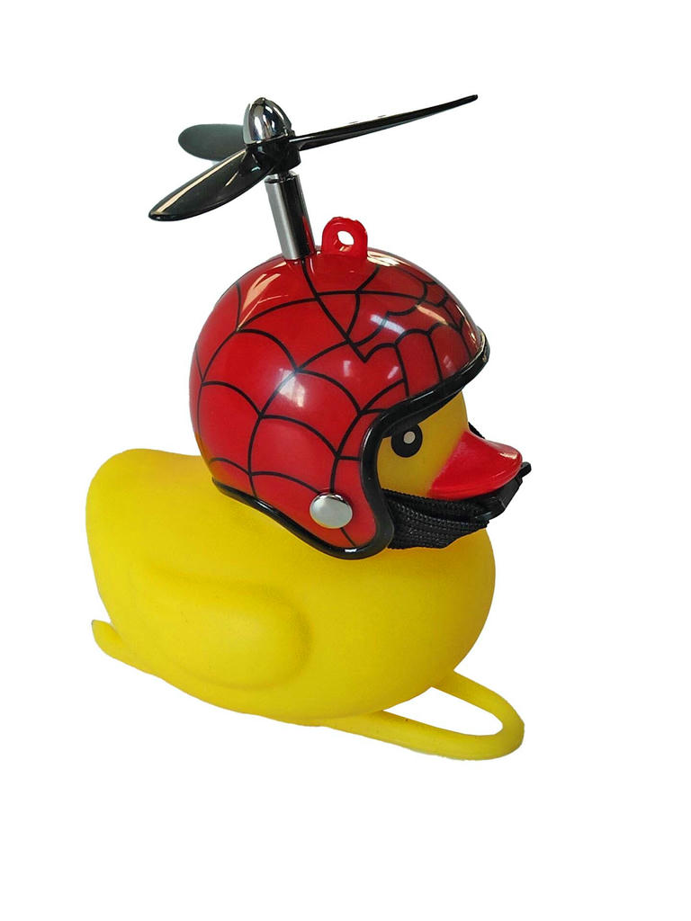 Fahrrad Lenker Klingel Hupe Ente Quietscheente Propellerhelm Spider