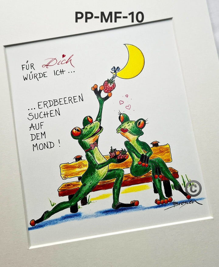 Passepartout Bild Frosch Spruch 24 x 30 cm 22 Motive Heidemarie Brosien