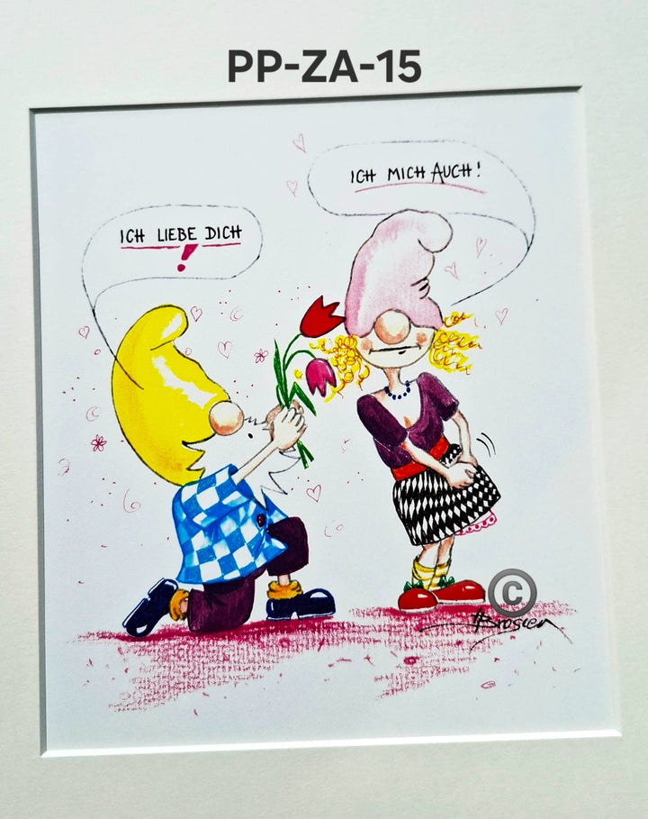 Passepartout Bild Zwerg Spruch 24 x 30 cm 11 Motive Heidemarie Brosien