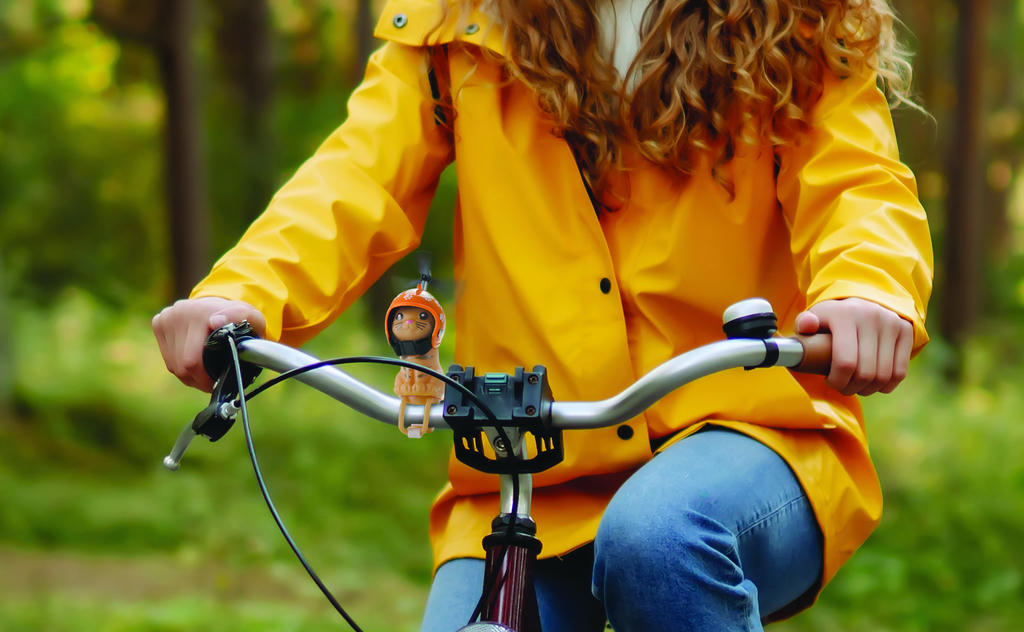 Fahrrad Lenker Klingel Hupe Katze Kätzchen Propellerhelm