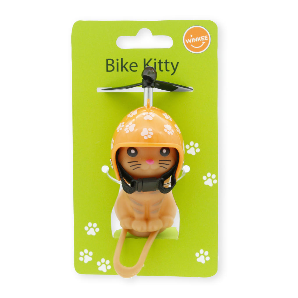 Fahrrad Lenker Klingel Hupe Katze Kätzchen Propellerhelm