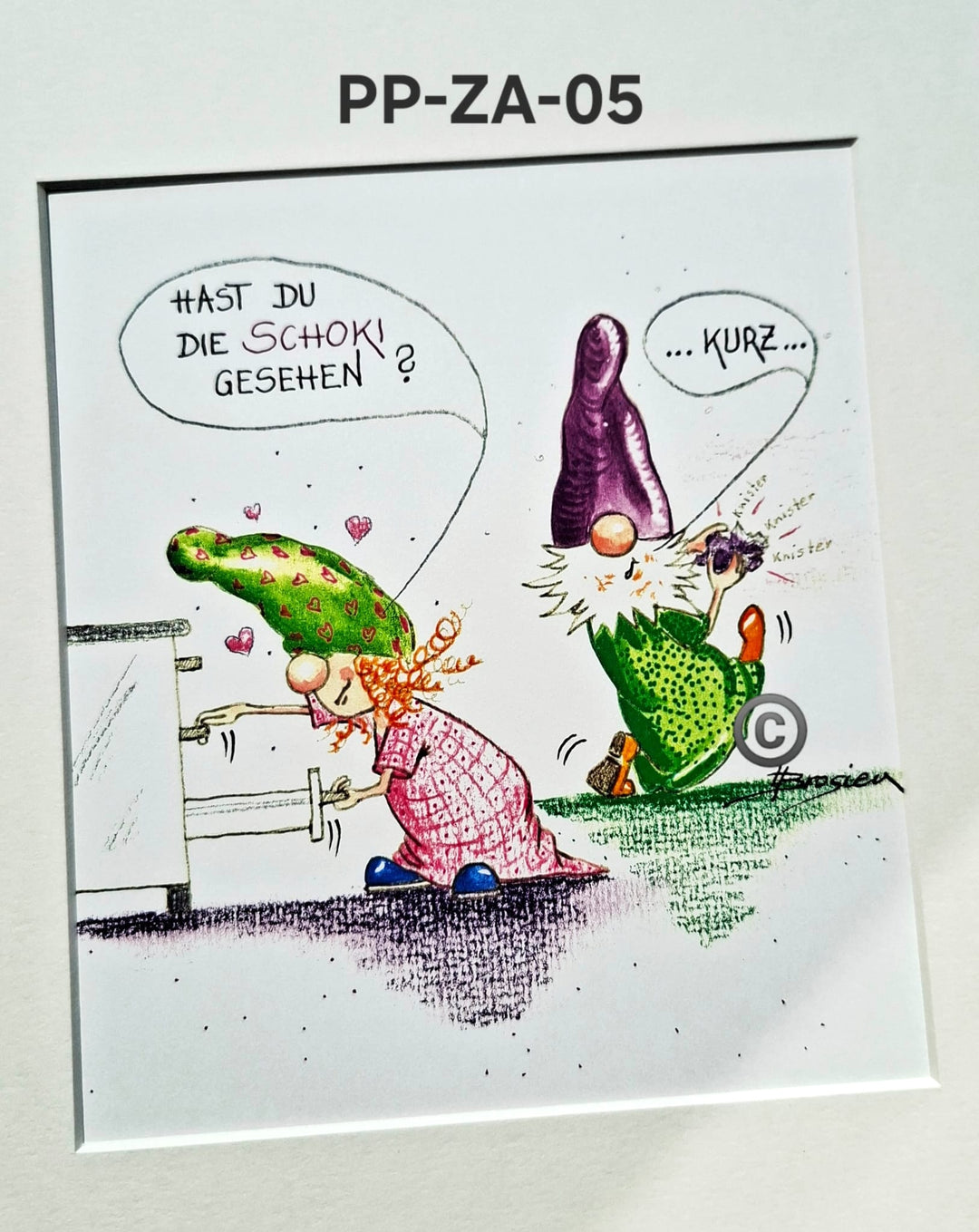 Passepartout Bild Zwerg Spruch 24 x 30 cm 11 Motive Heidemarie Brosien