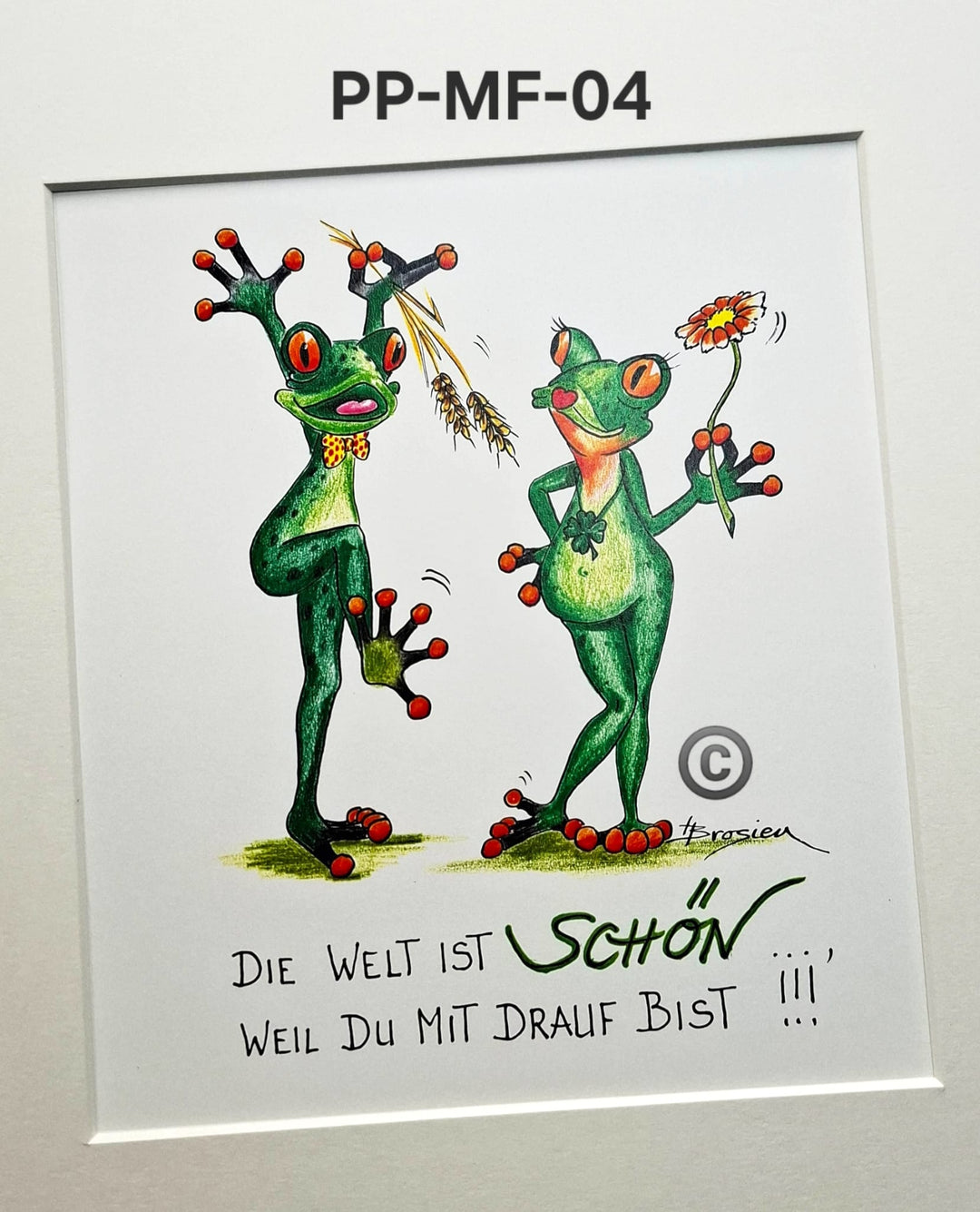 Passepartout Bild Frosch Spruch 24 x 30 cm 22 Motive Heidemarie Brosien