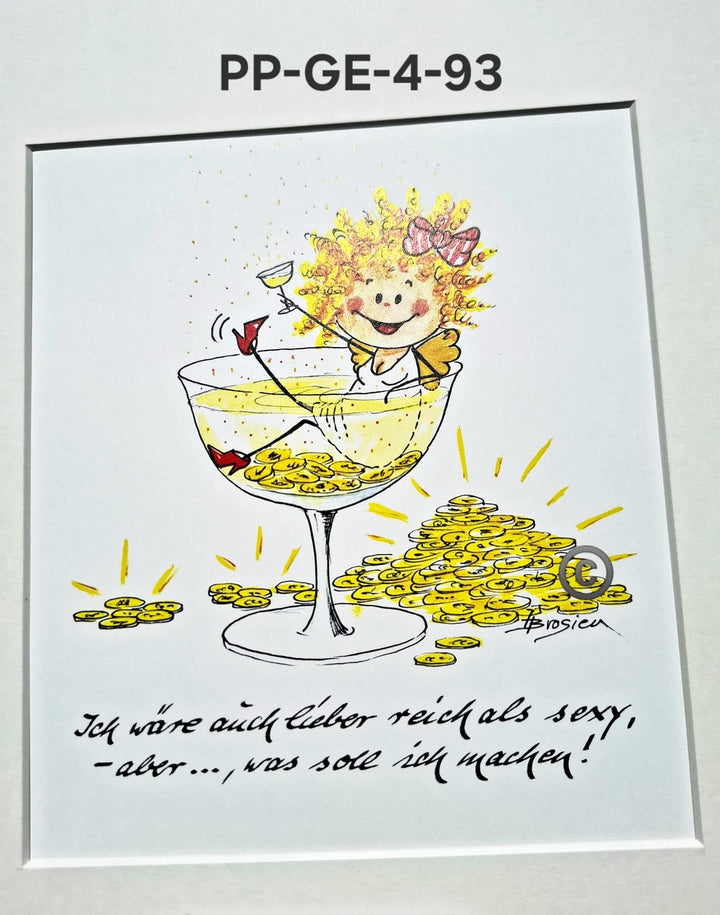 Passepartout Bild Glücksengel Schutzengel Spruch Motive 24 x 30 cm Heidemarie Brosien