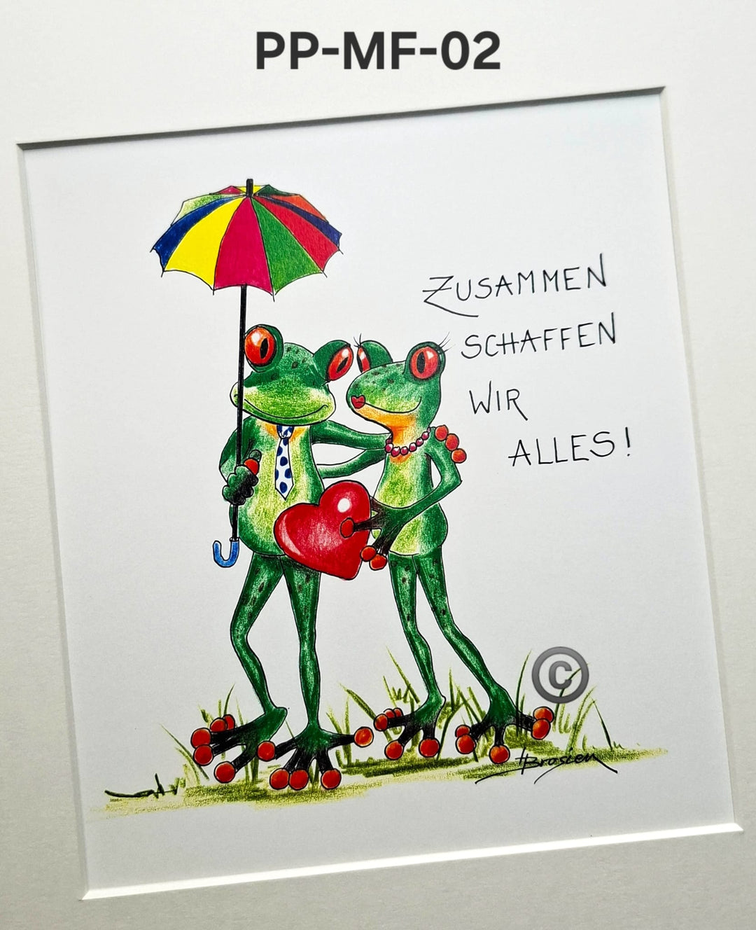 Passepartout Bild Frosch Spruch 24 x 30 cm 22 Motive Heidemarie Brosien