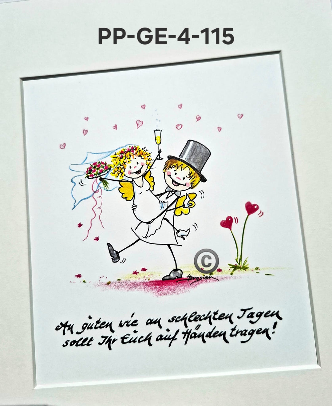 Passepartout Bild Glücksengel Schutzengel Spruch Motive 24 x 30 cm Heidemarie Brosien