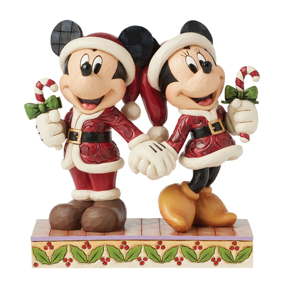 Disney Mickey & Minnie Mouse Candy Cane Christmas Figur Jim Shore 6016882 Enesco
