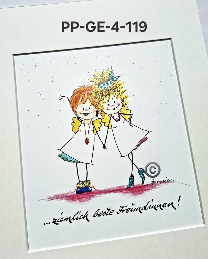 Passepartout Bild Glücksengel Schutzengel Spruch Motive 24 x 30 cm Heidemarie Brosien