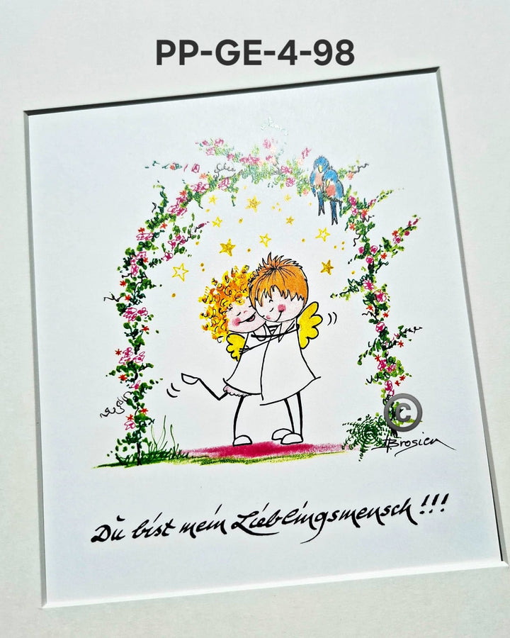 Passepartout Bild Glücksengel Schutzengel Spruch Motive 24 x 30 cm Heidemarie Brosien