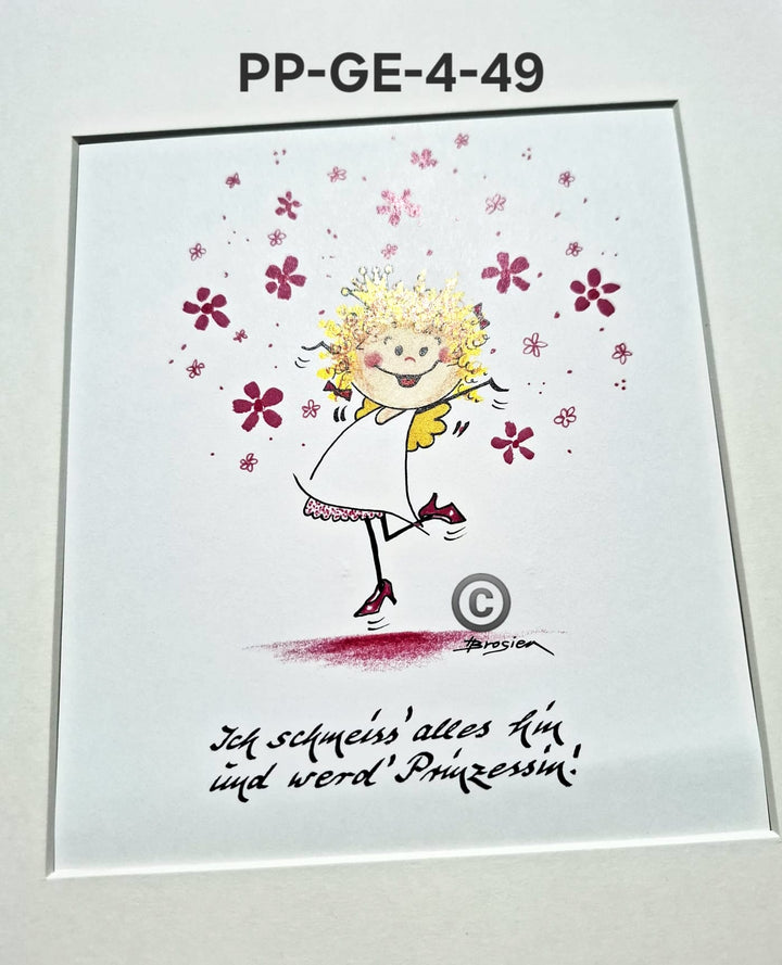 Passepartout Bild Glücksengel Schutzengel Spruch Motive 24 x 30 cm Heidemarie Brosien