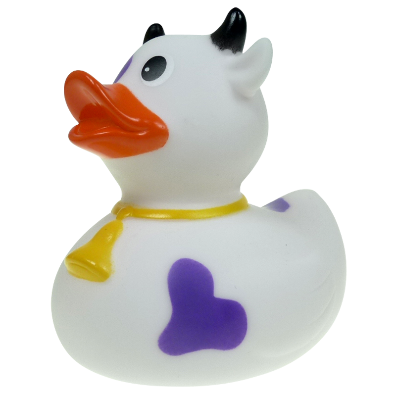 Kuh Ente Badeente Quietscheente Lila Weiß Factotum