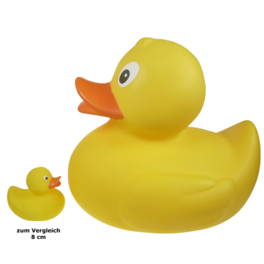 Große XXL Ente Gelb Badeente Quietscheente Factotum – Entengalerie