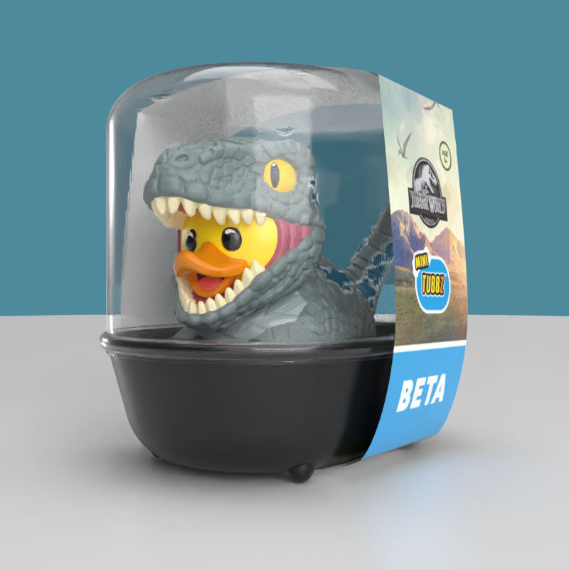 Mini Jurassic Park World Beta Velociraptor Badeente Sammelfigur TUBBZ