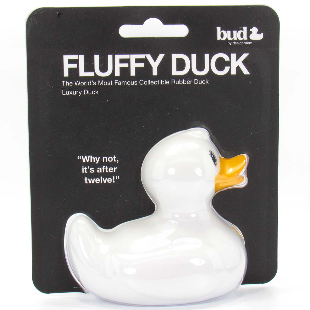 Luxury Fluffy Klassische Badeente Weiss BUD Duck Quietscheente