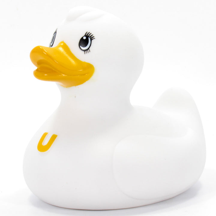 Luxury Fluffy Klassische Badeente Weiss BUD Duck Quietscheente