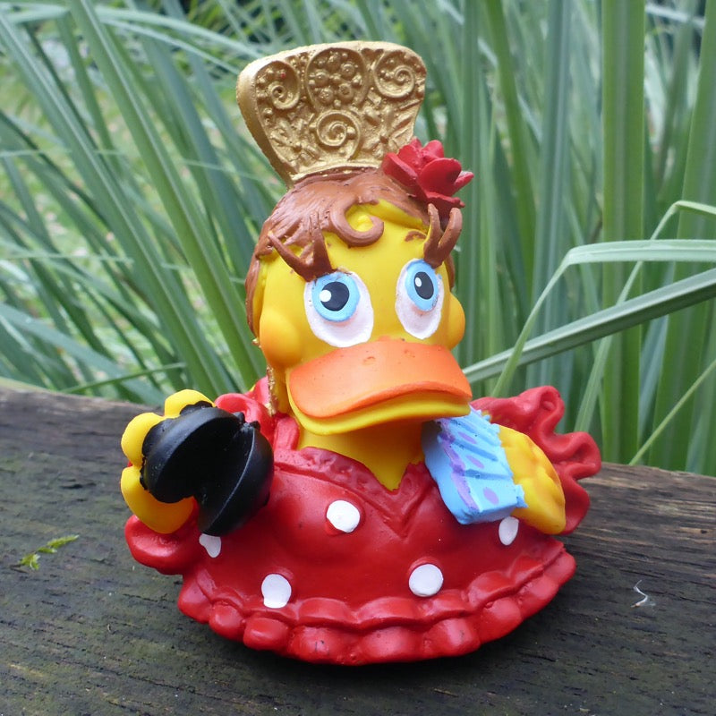Flamenco Rot Duck Quietscheente Badeente Naturkautschuk Lanco