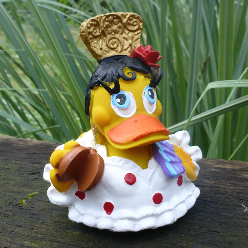 Flamenco Weiss Quietscheente Badeente Naturkautschuk Lanco