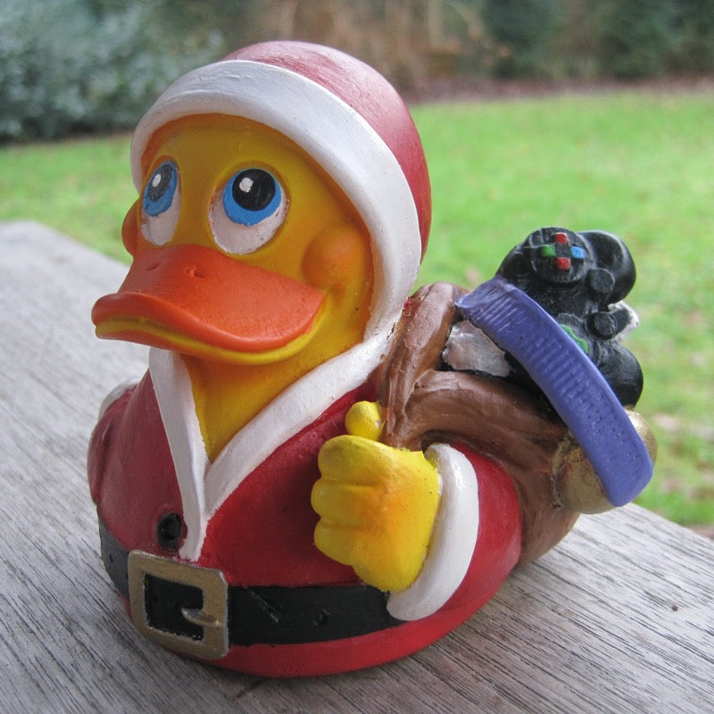 Weihnachtsmann Geschenk Duck Quietscheente Badeente Lanco