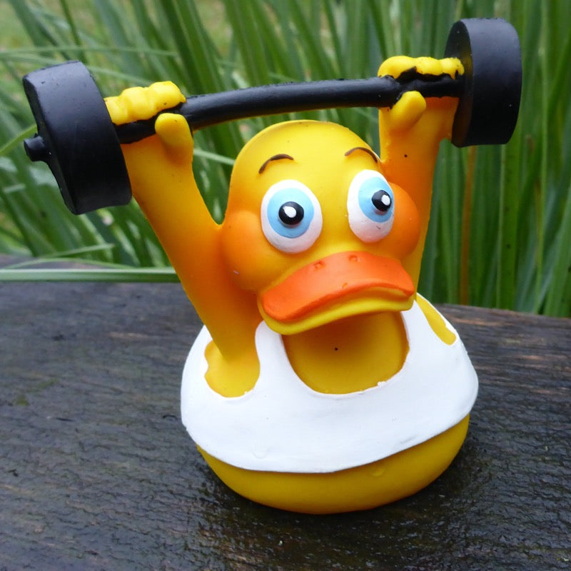 Workout Fitness Gewichtheber Duck Quietscheente Lanco