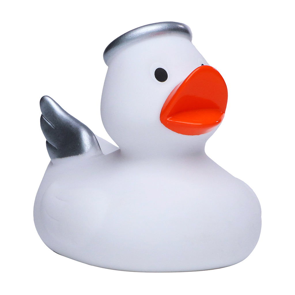 Schnabels Naturkautschuk-Ente (weiß) – Nachhaltiges Quietschspielzeug Aus 100% Naturkautschuk, Badewannen-Ente, Deko & Geschenk Für Kinder