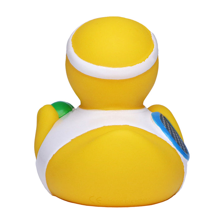 Tennis Spielen Ente Badeente Quietscheente Gummiente Schnabels