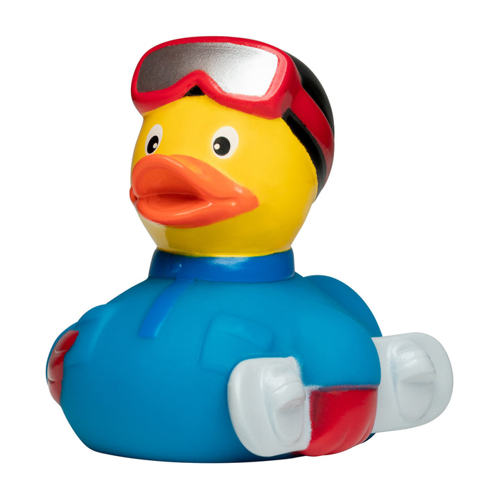 Snowboard Fahren Ente Blau Badeente Quietscheente Schnabels