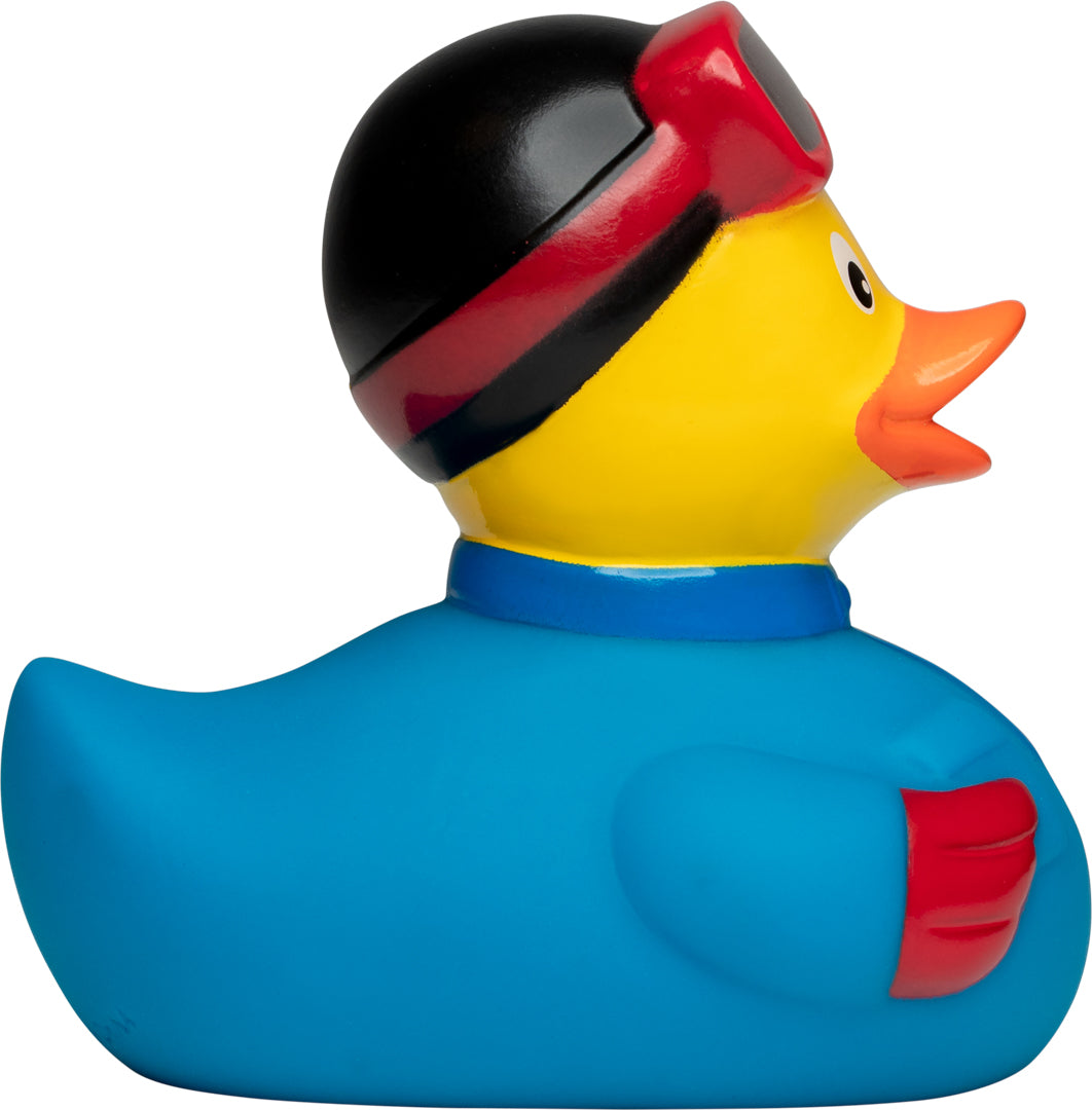 Snowboard Fahren Ente Blau Badeente Quietscheente Schnabels