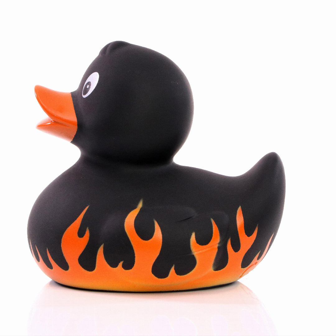 Flammen Grillen BBQ Ente Badeente Quietscheente Gummiente Schnabels