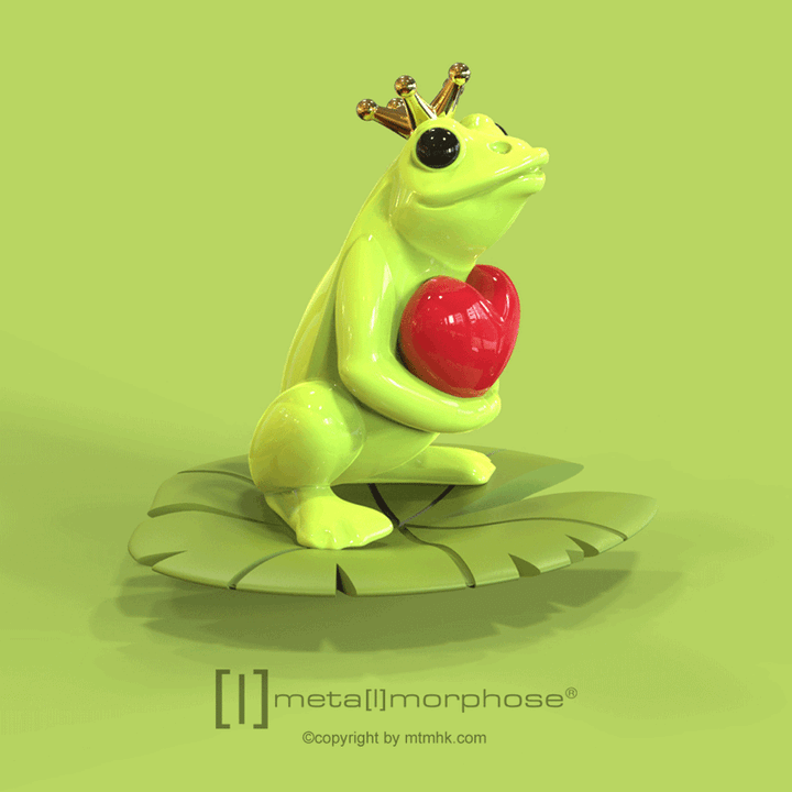 Schlüsselanhänger Frosch Krone Herz Metalmorphose