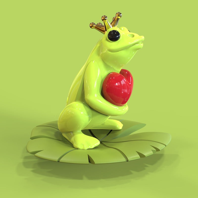 Schlüsselanhänger Frosch Krone Herz Metalmorphose
