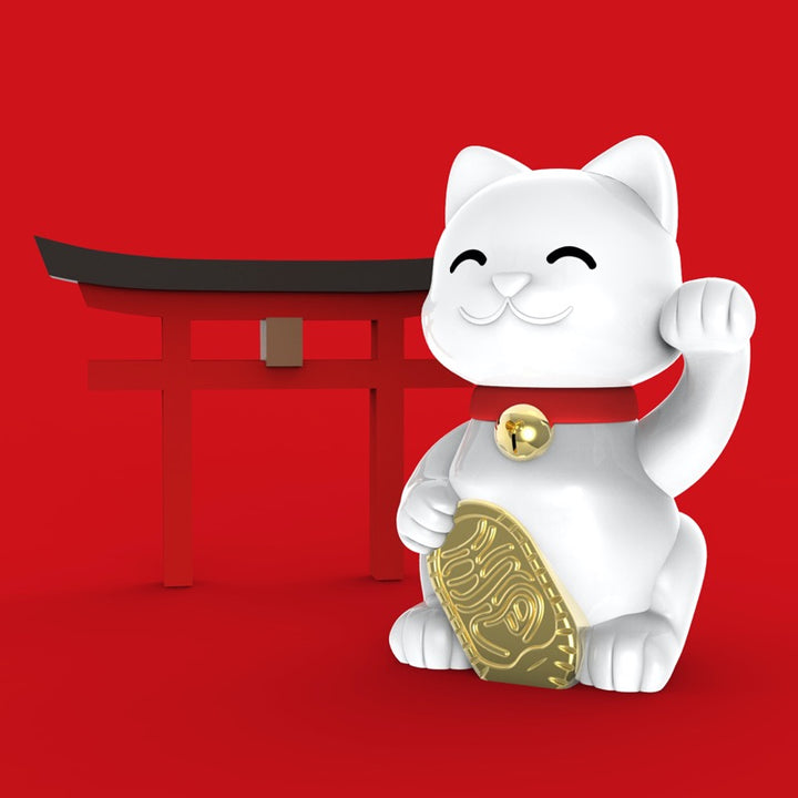 Schlüsselanhänger Lucky Cat Winkekatze Metalmorphose