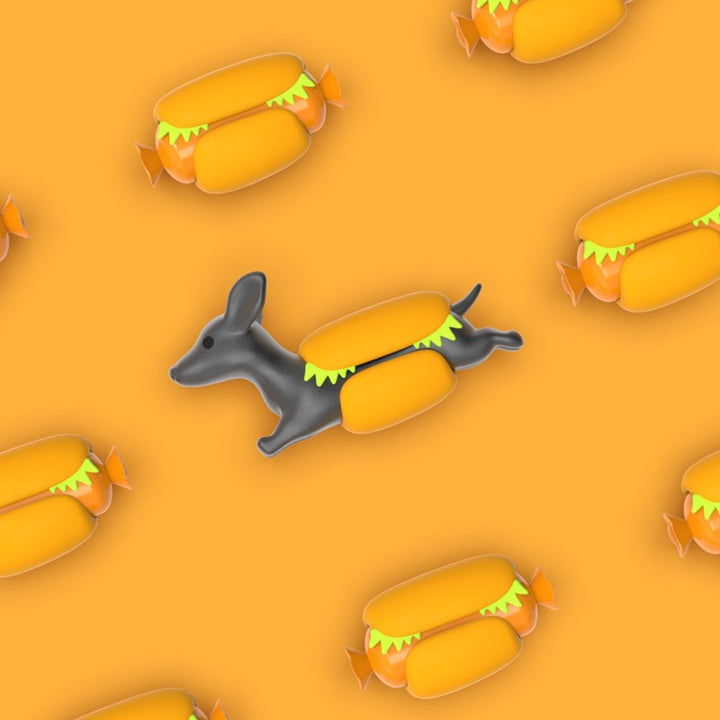 Schlüsselanhänger Hotdog Dachshund Dackel Metalmorphose