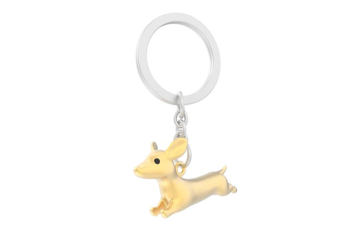 Schlüsselanhänger Dachshund Dackel Gold Metalmorphose
