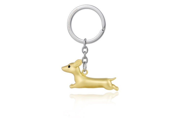 Schlüsselanhänger Dachshund Dackel Gold Metalmorphose
