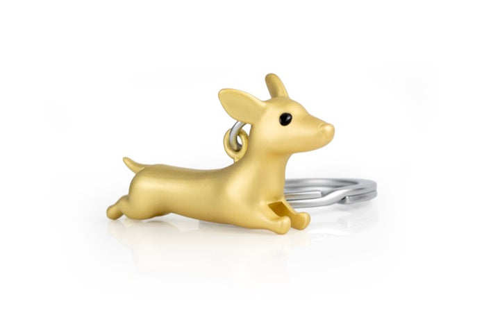 Schlüsselanhänger Dachshund Dackel Gold Metalmorphose