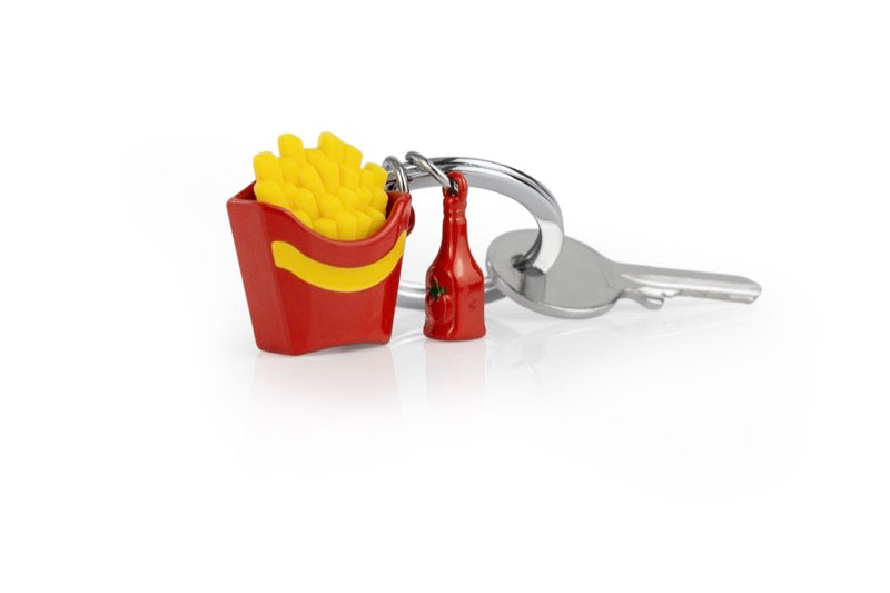 Schlüsselanhänger Pommes Ketchup Metalmorphose