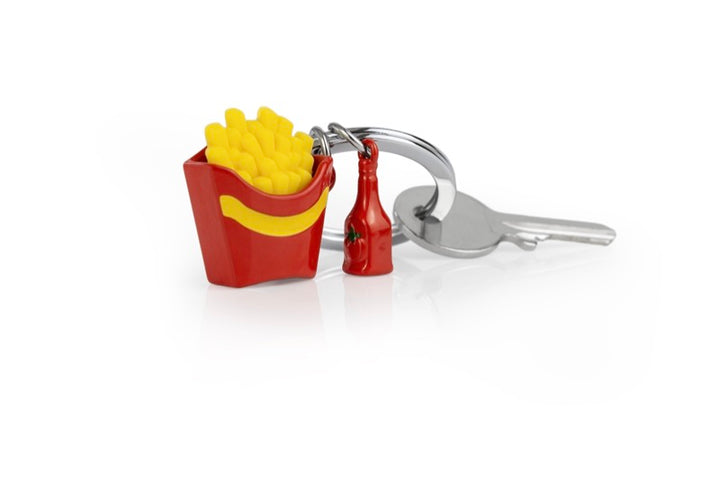 Schlüsselanhänger Pommes Ketchup Metalmorphose
