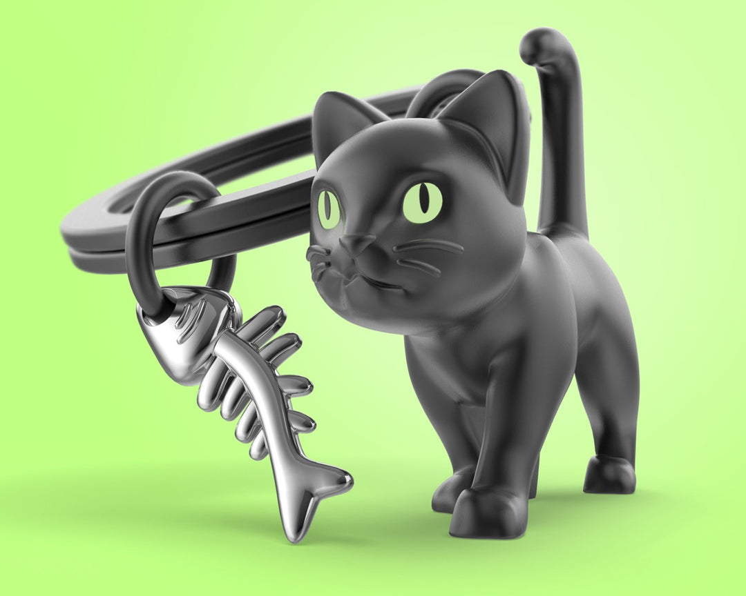 Schlüsselanhänger Schwarze Katze Black Cat Metalmorphose
