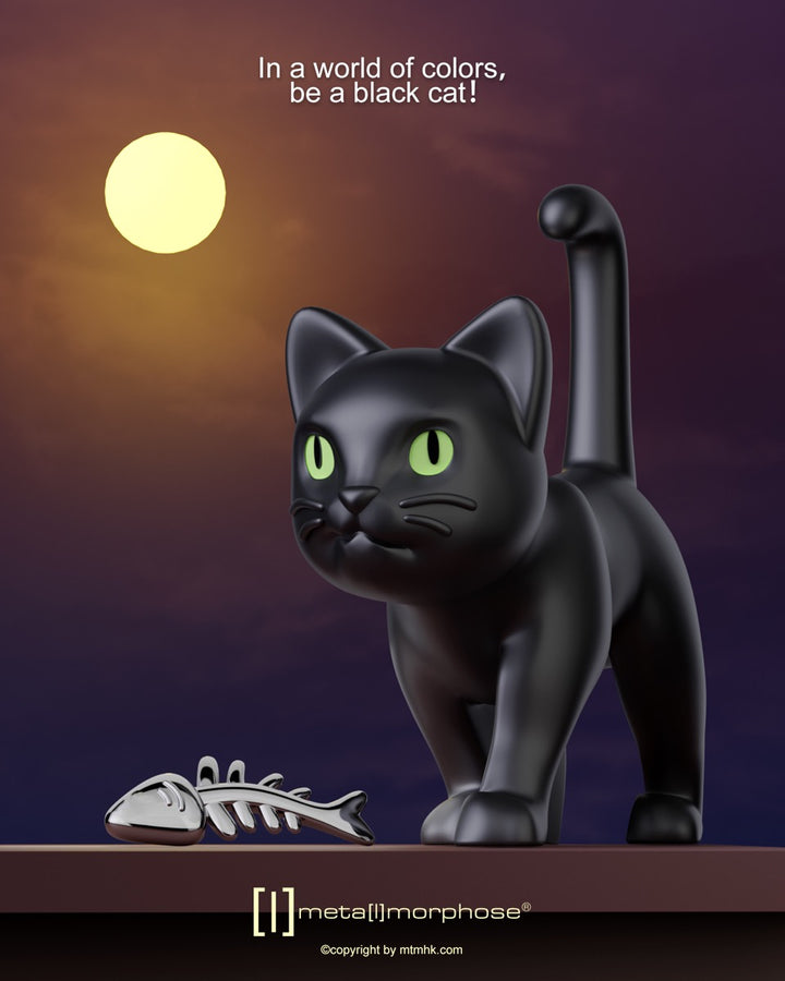 Schlüsselanhänger Schwarze Katze Black Cat Metalmorphose