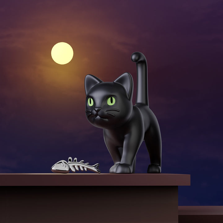 Schlüsselanhänger Schwarze Katze Black Cat Metalmorphose